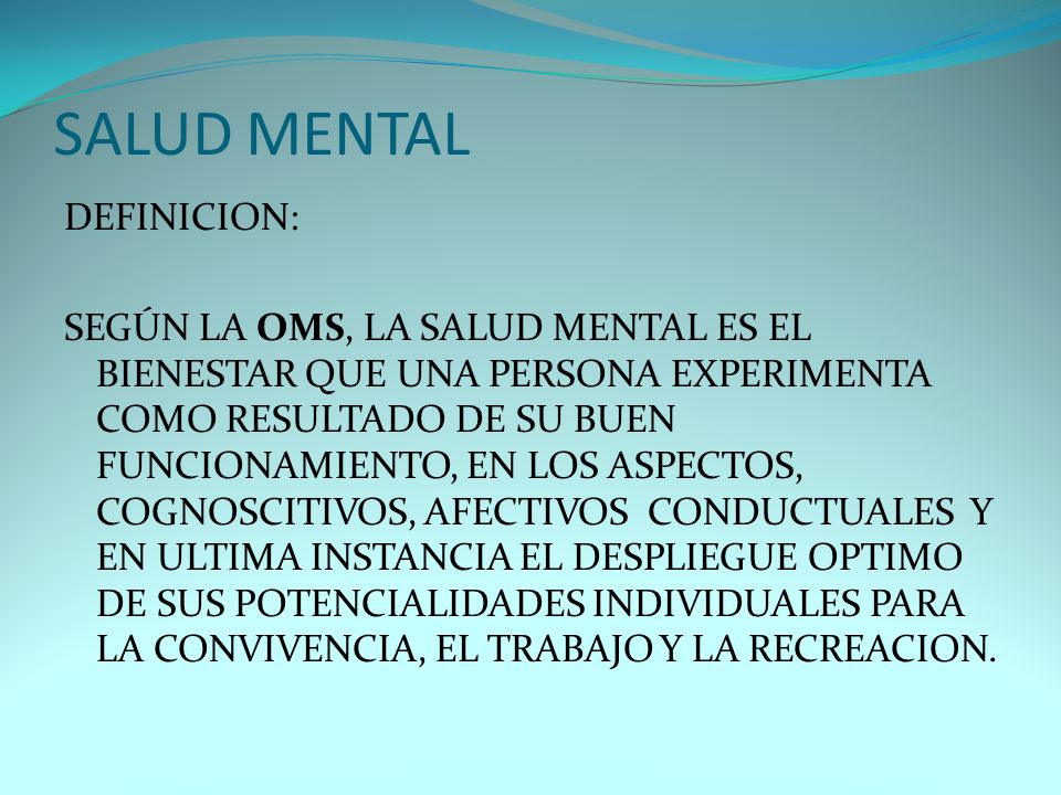 Salud mental definicion oms